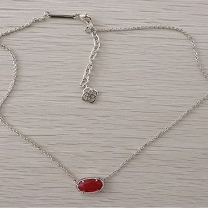 Gold Kendra Scott Necklace w/Red Pendant